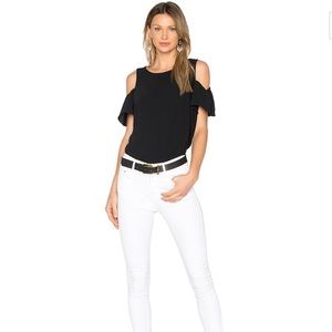 Black cold shoulder top